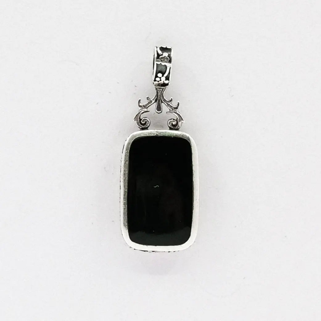 vintage double sided black onyx & mother of pearl charm My Store