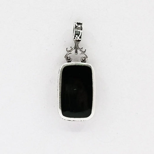 vintage double sided black onyx & mother of pearl charm My Store