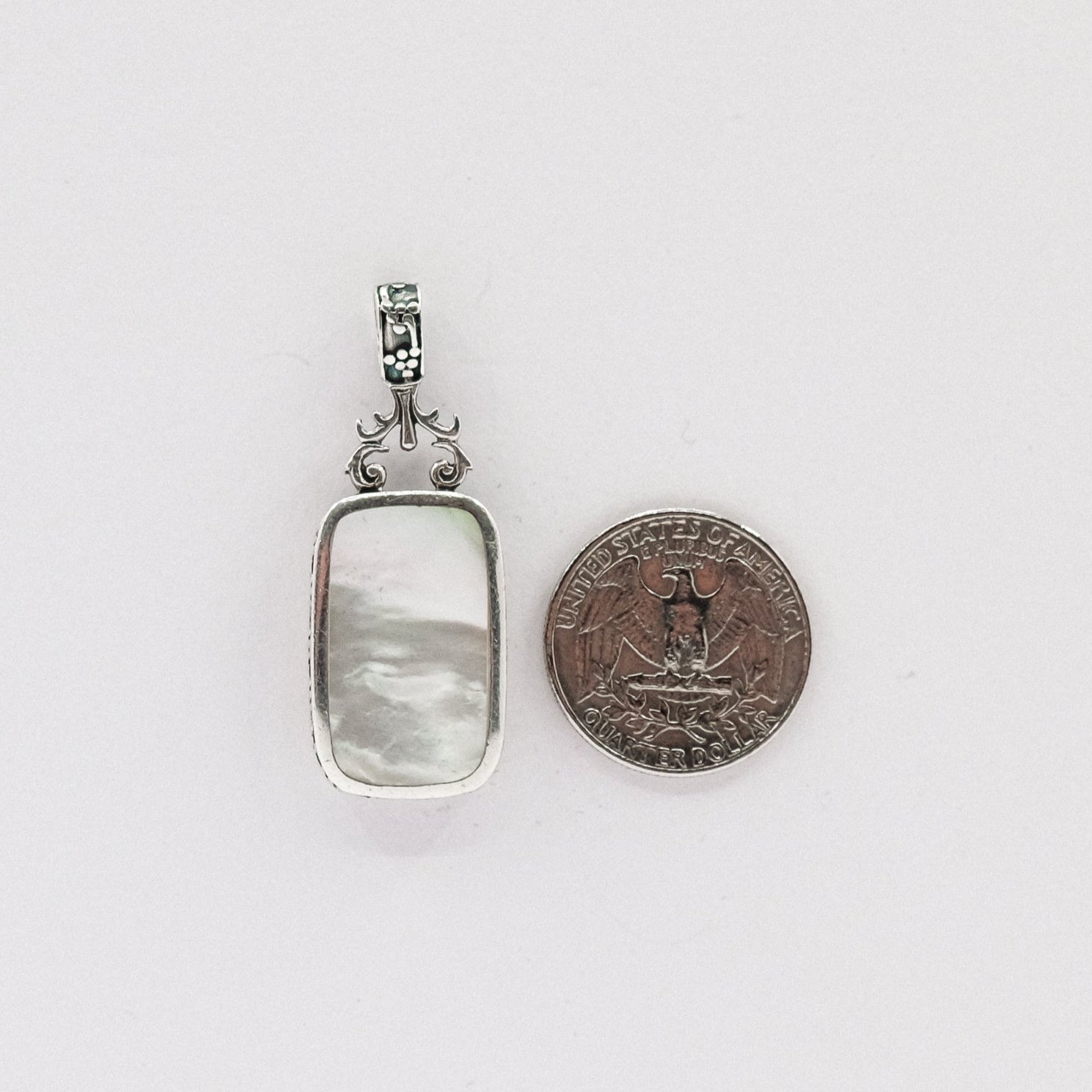 vintage double sided black onyx & mother of pearl charm My Store