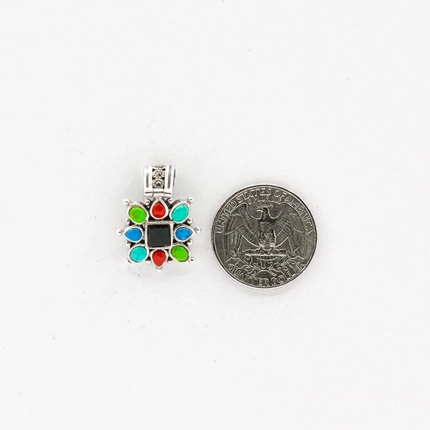 vintage double sided gemstone pendant My Store