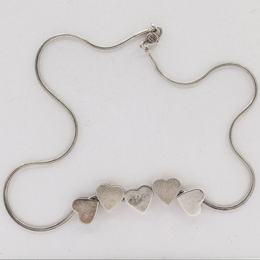 vintage 22 inch sterling silver heart necklace set My Store