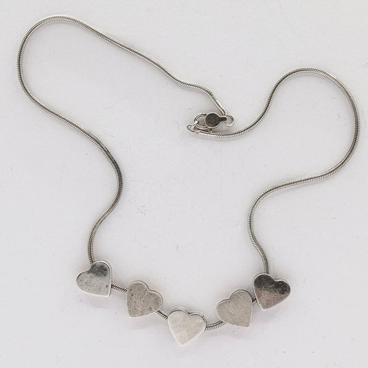vintage 22 inch sterling silver heart necklace set My Store