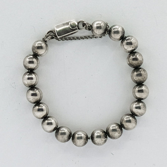 beaded rosery 8 inch bracelet with safety chain P47.N61.