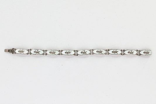 antique 7 inch siam white enamel bracelet My Store