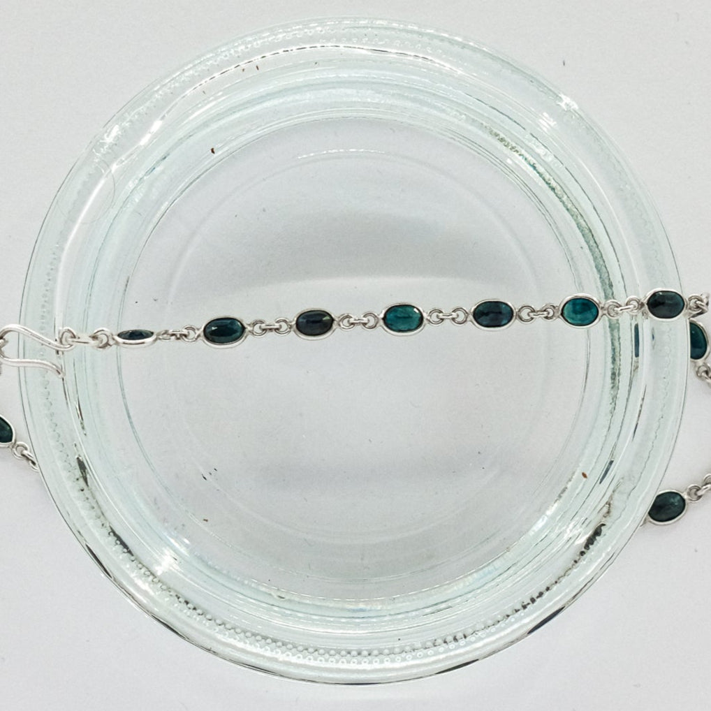 blue topaz 18 inch window tennis necklace My Store